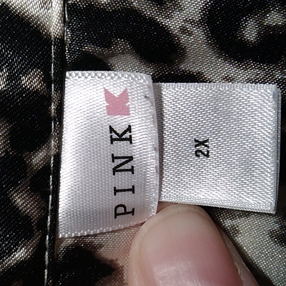 PINK K Like New Animal Print Bed Shirt Sz.2X (X-55 CRATE) - Picture 4 of 8